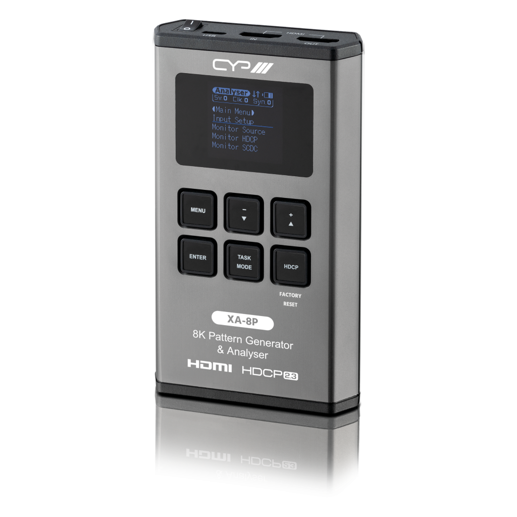 CYP Europe Testbildgenerator & Analyser HDMI2.0/ HDCP2.3 Batteriebetrieb XA-8P